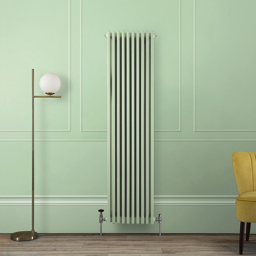 Milano Windsor - Pippin Green 1800mm Vertical Traditional Triple Column Radiator - Choice of Size
