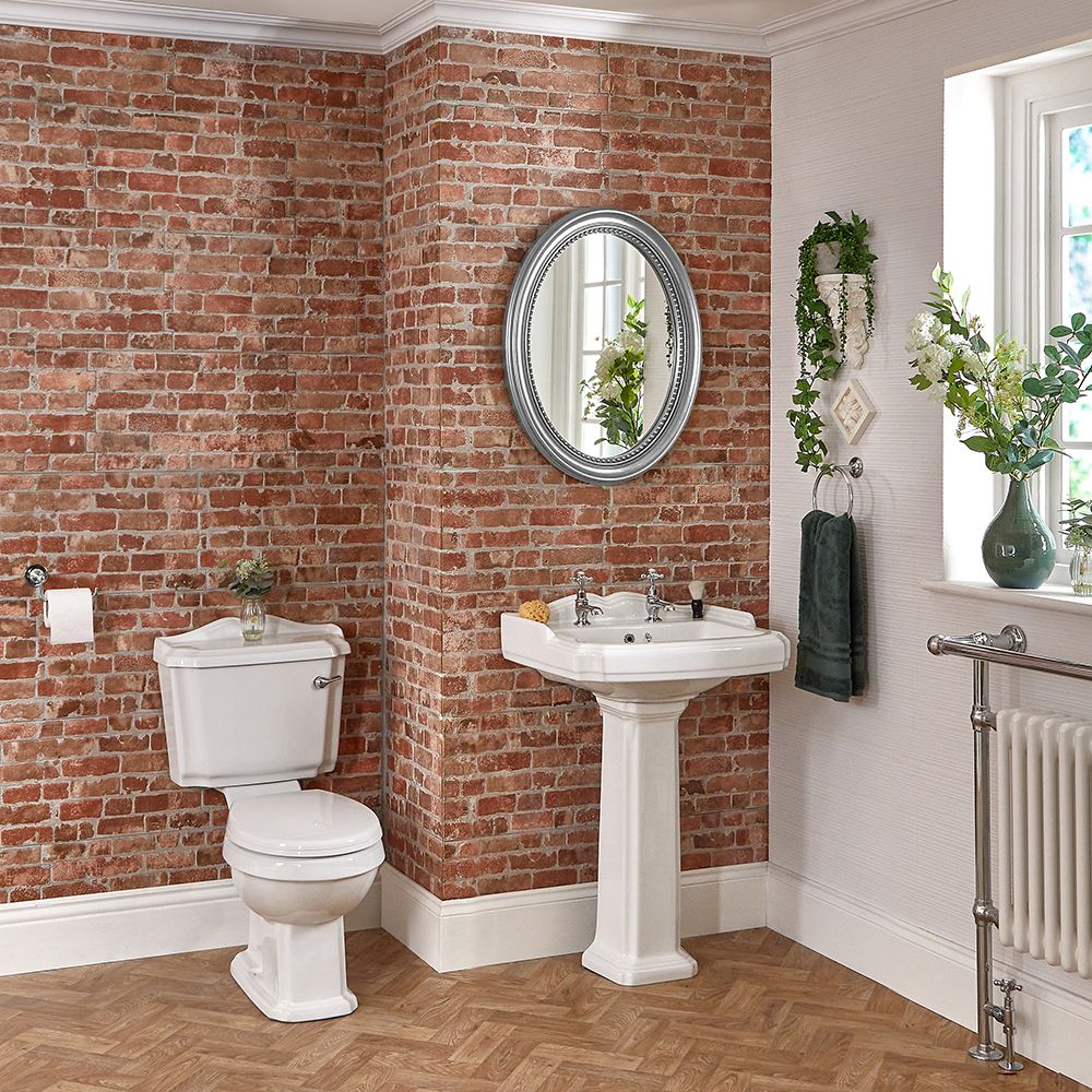 Milano Windsor - Traditional Toilet and 2 Tap-Hole Basin Set