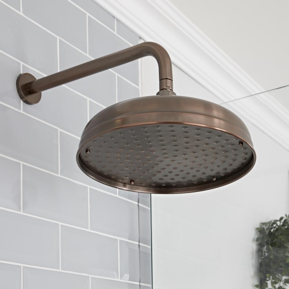 Milano Elizabeth - Oil Rubbed Bronze 300mm Traditional Apron Shower Head and Wall Arm