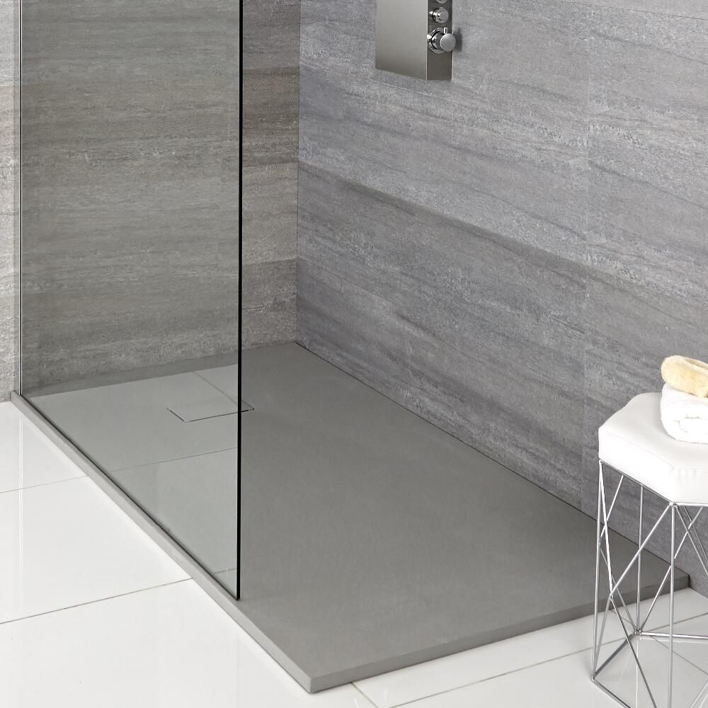 Milano Rasa - Grey Slate Effect Shower Tray - Choice of Sizes and Riser Kit