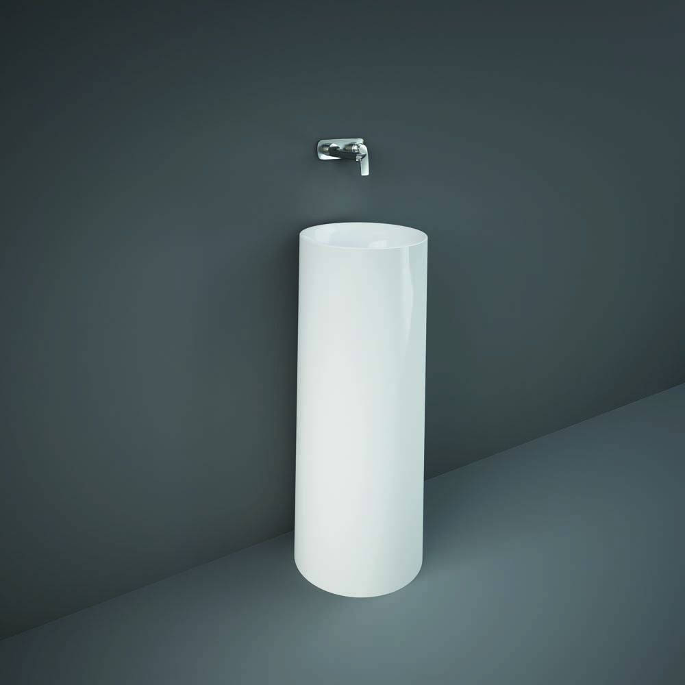 RAK Petit - Gloss White Modern Round Freestanding Basin - 360mm (No Tap-Holes)