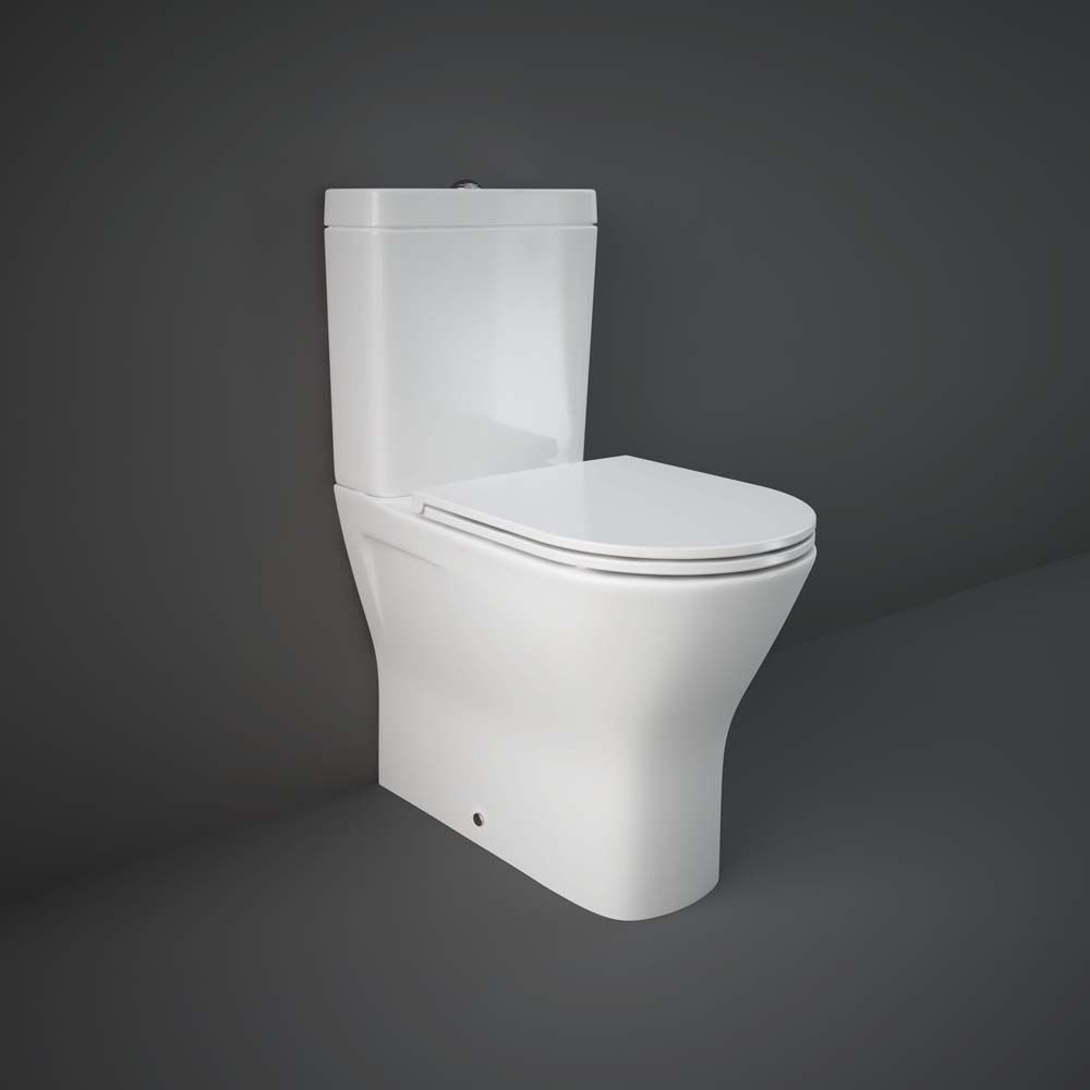 RAK Resort - Gloss White Mini Close Coupled Rimless Toilet with Soft Close Seat