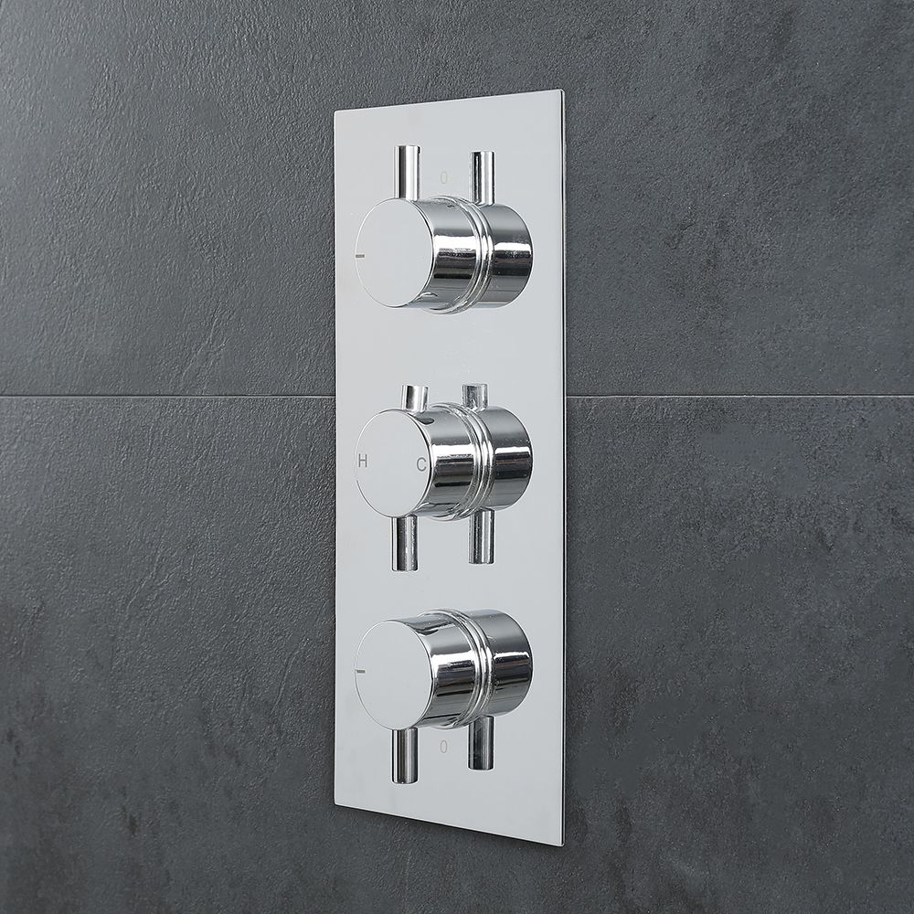 Milano Mirage - Round 2 Outlet Triple Thermostatic Shower Valve - Chrome