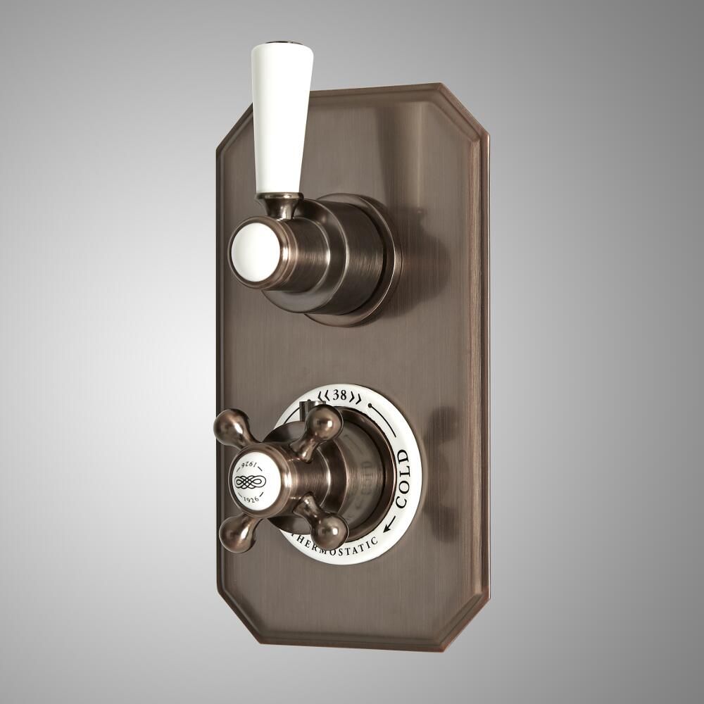 Milano Elizabeth - Traditional Concealed Thermostatic Twin Diverter Shower Valve - Oil Rubbed Bronze