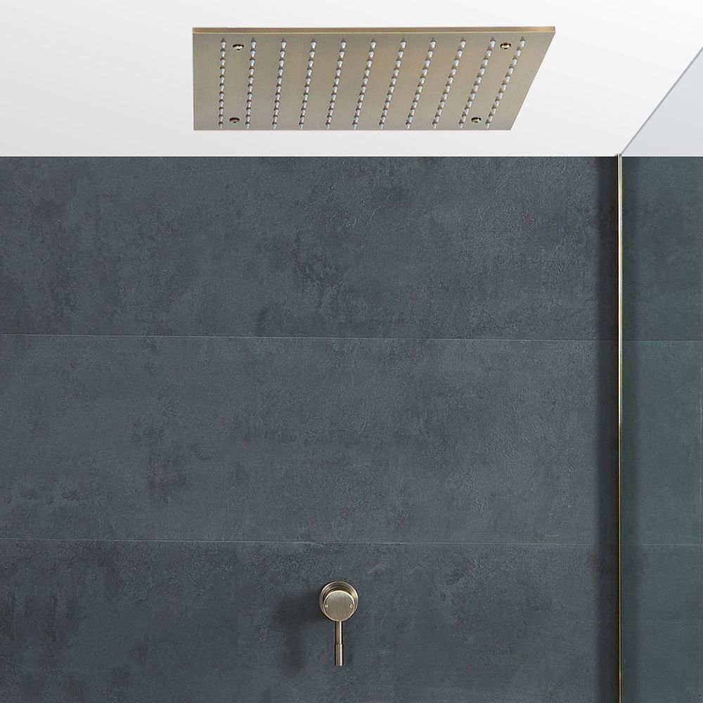 Milano Clarus - Manual Shower Valve with 400mm Recessed Head - Brushed Brass