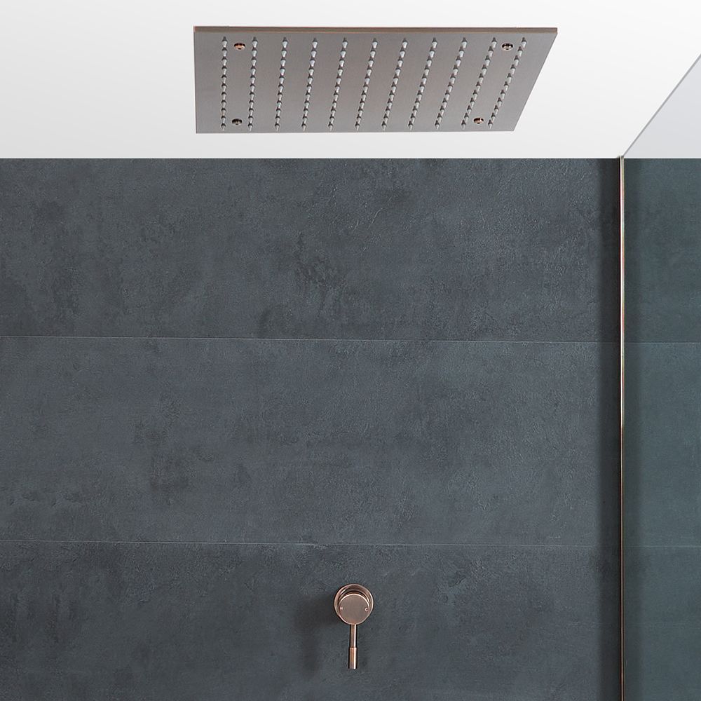 Milano Amara - Manual Shower Valve with 400mm Recessed Head - Brushed Copper (1 Outlet)