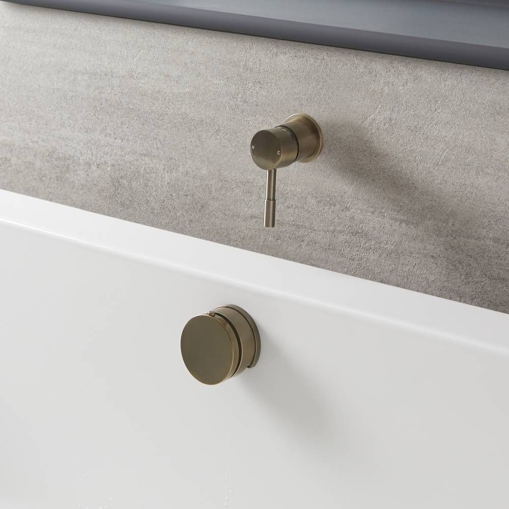 Milano Clarus - Modern One Outlet Mixer Valve with Overflow Bath Filler and Waste - Brushed Brass