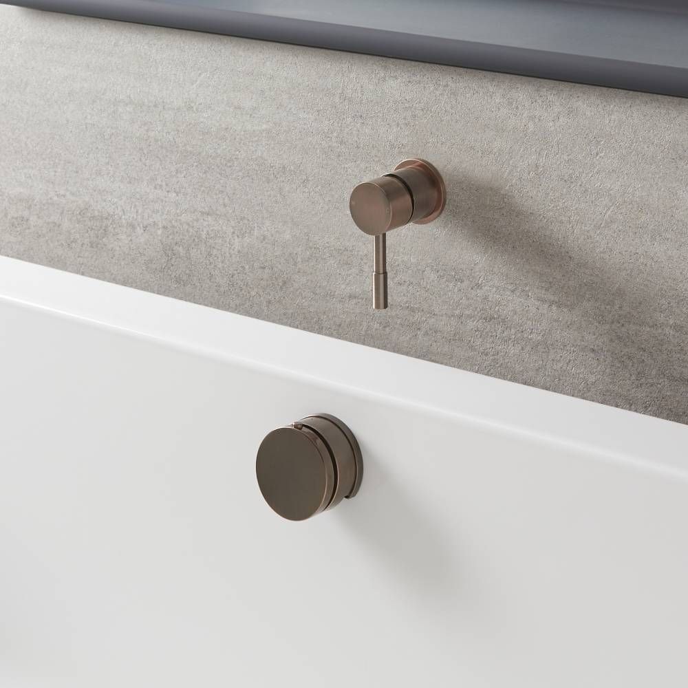 Milano Amara - Modern One Outlet Mixer Valve with Overflow Bath Filler and Waste - Brushed Copper