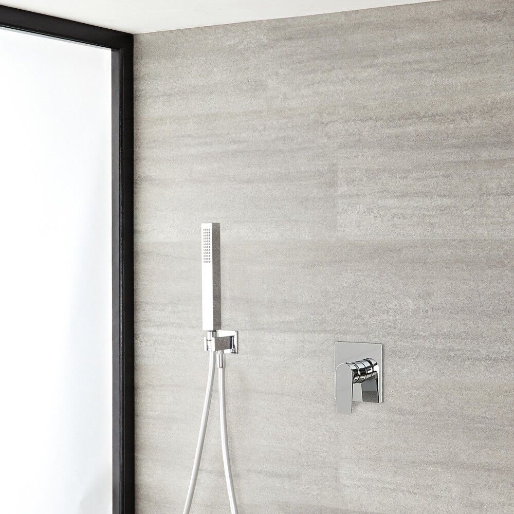 Milano Hunston - Chrome Shower with Square Hand Shower Kit (1 Outlet)