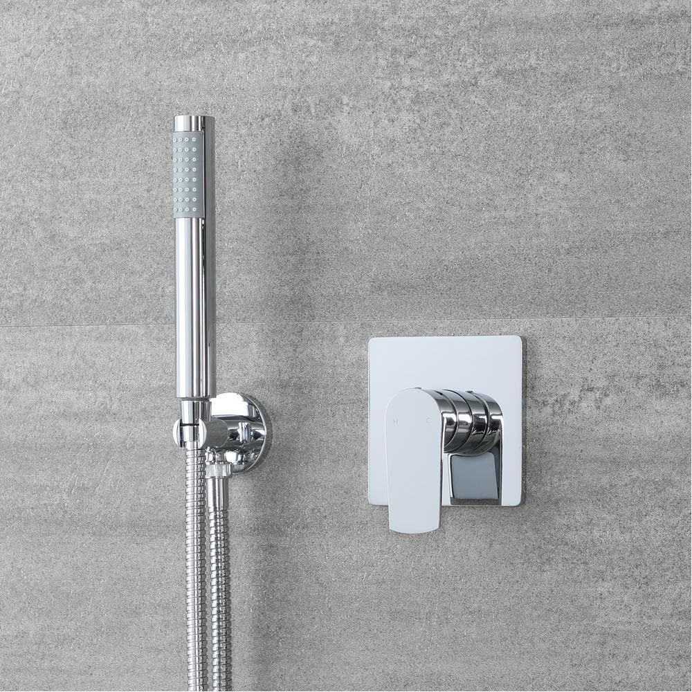 Milano Arcadia - Modern Chrome Shower with Round Hand Shower Kit (1 Outlet)