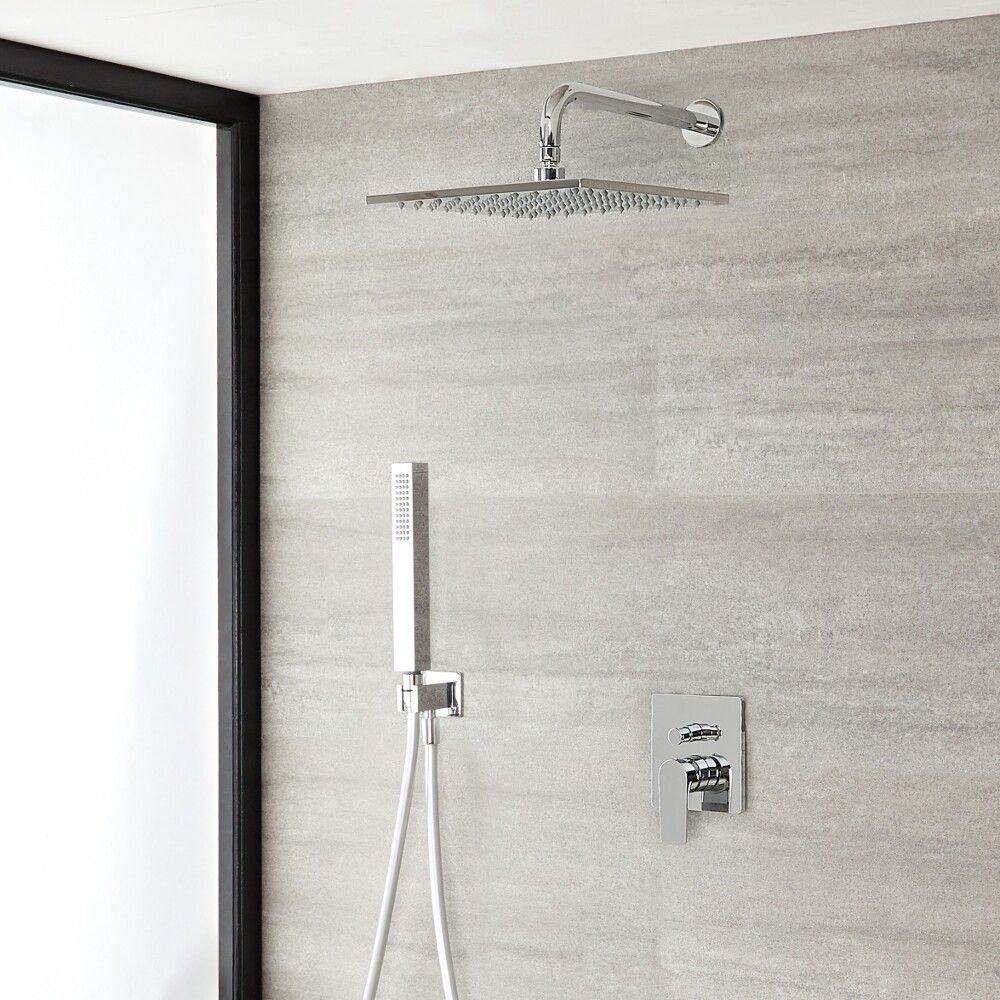 Milano Hunston - Chrome Shower with Diverter, Shower Head and Hand Shower (2 Outlet)