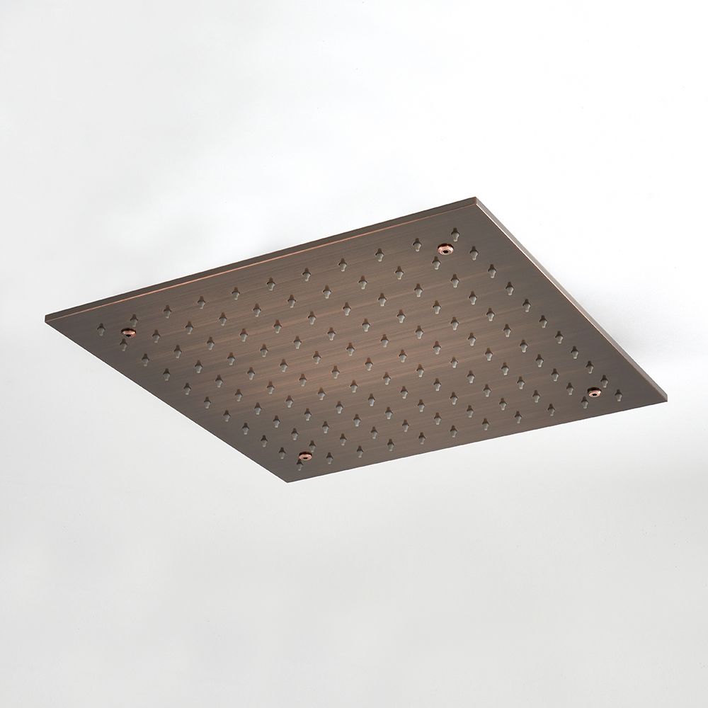 Milano Amara - Modern 400mm Square Ceiling Mounted Recessed Shower Head - Brushed Copper