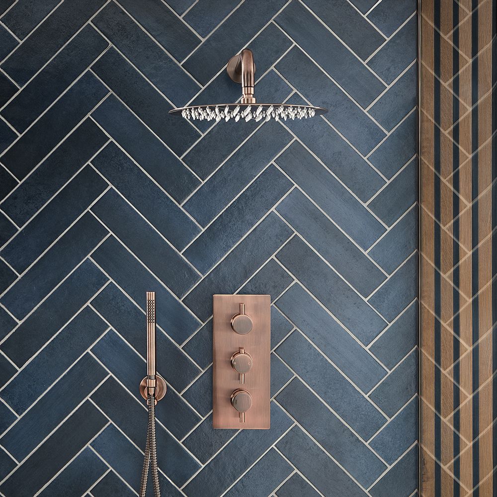 Milano Eris - Thermostatic Shower with Shower Head and Hand Shower - Copper