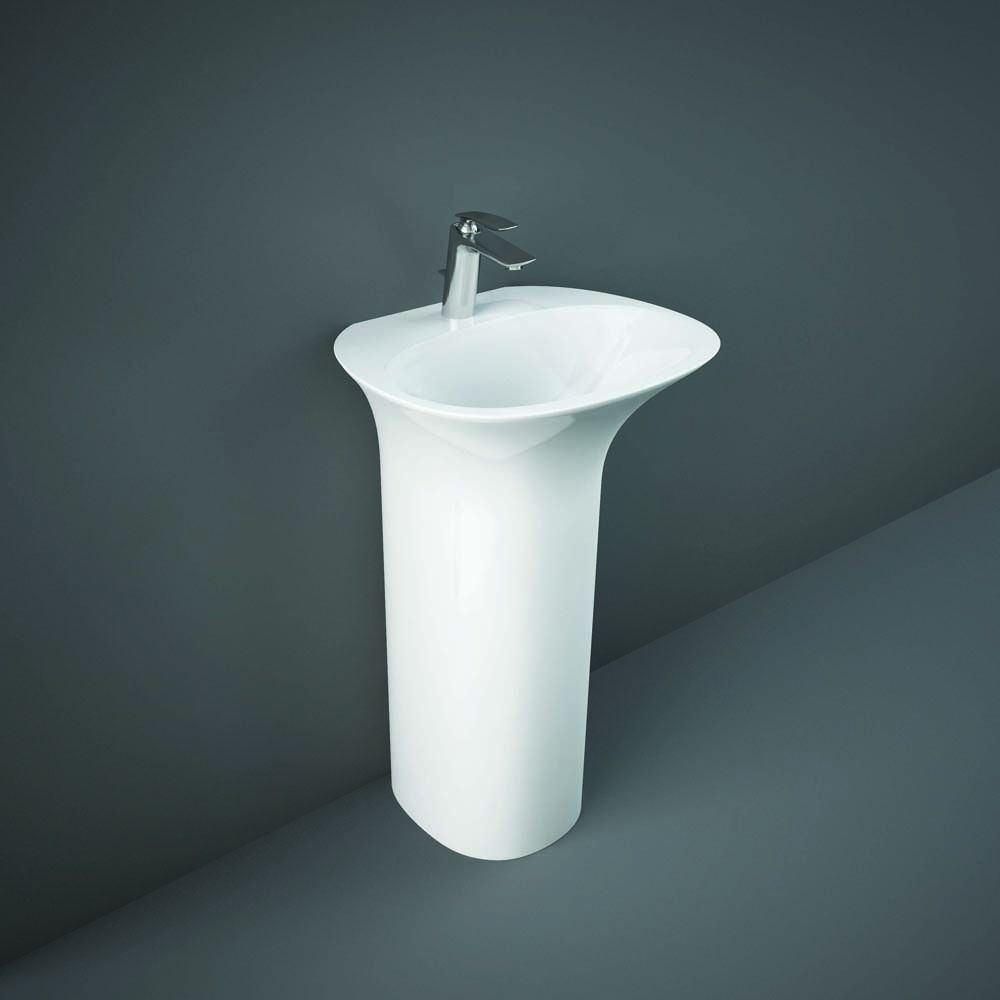 RAK Sensation - Gloss White Modern Freestanding Basin - 550mm x 460mm (1 Tap-Hole)