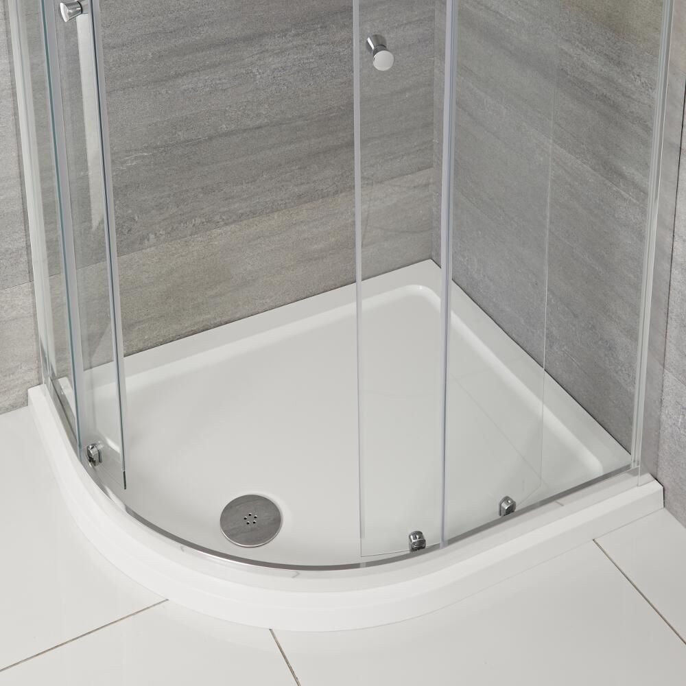 Milano Lithic - Left Handed Low Profile Offset Quadrant Shower Tray - 900mm x 760mm