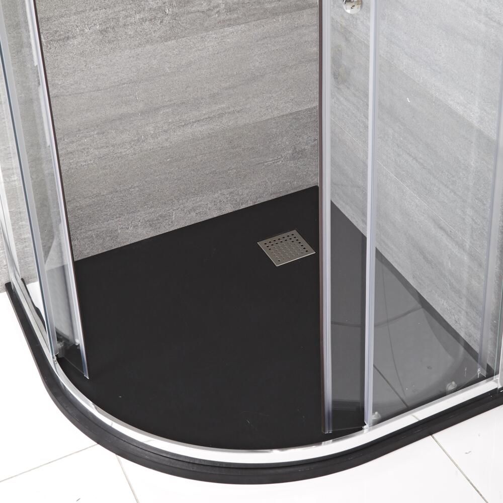 Milano Rasa - Anthracite Slate Effect Quadrant Shower Tray - 900mm