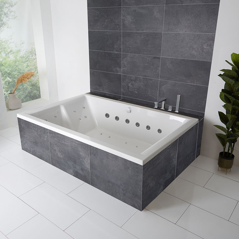 Milano Serene - Double-Ended Deep Inset Bath - 1800mm x 1200mm - Choice of Jets