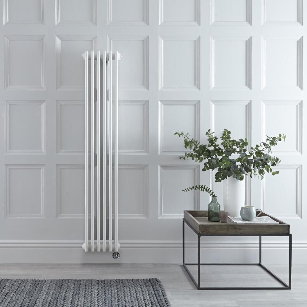 Milano Windsor - Traditional White Vertical Double Column Electric Radiator - 1500mm x 290mm - Choice of Wi-Fi Thermostat
