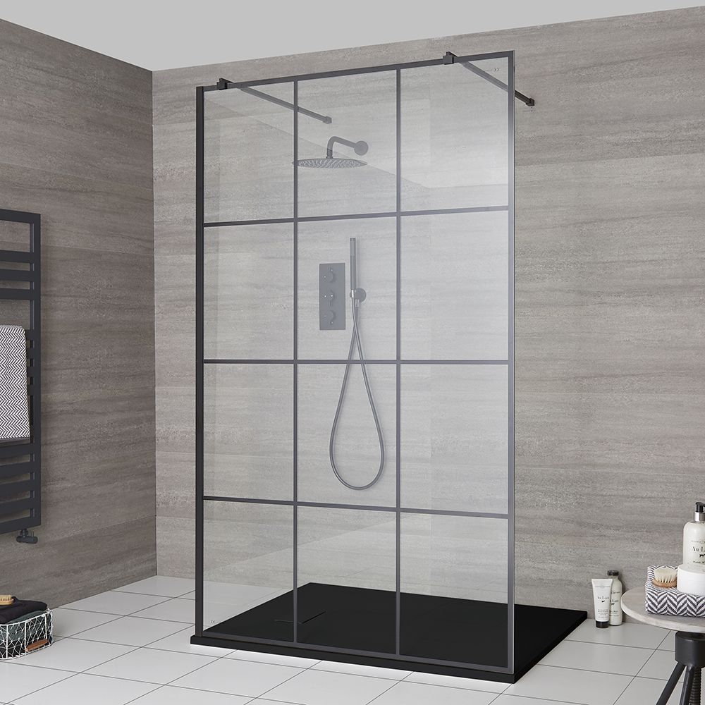 Milano Barq - Floating Walk-In Shower Enclosure with Slate Tray - Choice of Sizes
