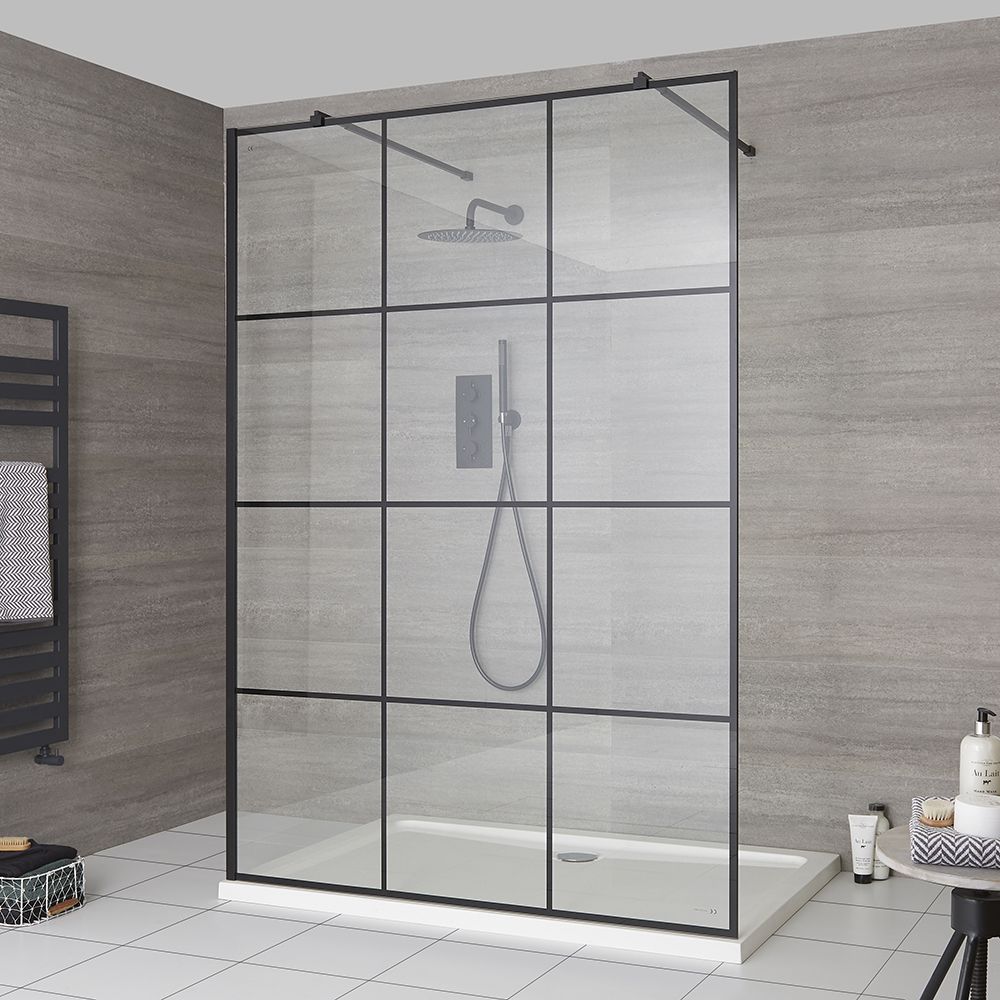 Milano Barq - Floating Walk-In Shower Enclosure with Tray - Choice of Sizes