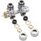 Milano - Chrome Thermostatic H-Block Angled Radiator Valves - 14mm Copper Euro Cone Adapters