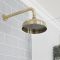 Milano Elizabeth - Brushed Gold 200mm Traditional Apron Shower Head and Wall Arm