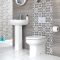 Milano Ballam - Modern Back to Wall Toilet and Pedestal Basin Set