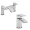 Milano Razor - Modern Basin and Matching Bath Filler Tap Set - Chrome