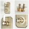 Milano Elizabeth - Brushed Gold Traditional Thermostatic Shower with Diverter, Hand Shower and Shower Head (2 Outlet)