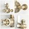 Milano Elizabeth - Brushed Gold Traditional Twin Exposed Thermostatic Shower with Grand Rigid Riser Rail (2 Outlet)