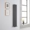 Milano Aruba - Anthracite Vertical Designer Radiator - 1400mm x 236mm (Double Panel)