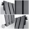 Milano Alpha Electric - Black Horizontal Flat Panel Designer Radiator - 635mm x 630mm (Single Panel)