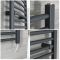 Milano Artle Electric - Anthracite Curved Heated Towel Rail - 1200mm x 500mm