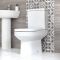 Milano Ballam - Modern Close Coupled Toilet with Soft Close Seat and Chrome Flush Button