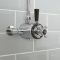 Milano Elizabeth - Chrome and Black Traditional Dual Exposed Thermostatic Shower with Grand Rigid Riser Rail (2 Outlet)