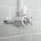 Milano Elizabeth - Chrome and White Traditional Dual Exposed Thermostatic Shower with Grand Rigid Riser Rail (2 Outlet)