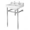 Milano Richmond - White Traditional Square Basin and Washstand - 500mm x 350mm (2 Tap-Holes)