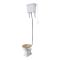 Milano Richmond - White Traditional Round Floor Standing Toilet Pan with High Level Cistern and Wooden Seat