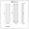 Milano Skye - Aluminium White Vertical Designer Radiator - 1800mm x 470mm