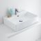 Milano Elswick - White Modern Rectangular Countertop Basin with Deck Mounted Mixer Tap - 600mm x 420mm