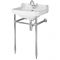 Milano Richmond - White Traditional Square Basin and Chrome Washstand - 500mm x 350mm (1 Tap-Hole)
