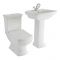 Milano Sandringham - Traditional Close Coupled Toilet and 1 Tap-Hole Pedestal Basin Set