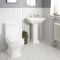 Milano Sandringham - Traditional Close Coupled Toilet and 2 Tap-Hole Pedestal Basin Set