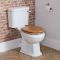 Milano Richmond - Traditional Comfort Height Close Coupled Toilet with Cistern and Oak Seat - Chrome/White