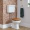 Milano Richmond - Traditional Comfort Height Low Level Toilet with Cistern and Oak Seat - Chrome/White