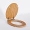 Milano Richmond - Traditional Oak Soft Close Toilet Seat with Brushed Gold Hinges