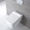 Milano Elswick - White Modern Square Wall Hung Toilet with Soft Close Seat