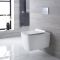 Milano Elswick - White Modern Square Wall Hung Toilet with Soft Close Seat
