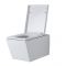 Milano Dalton - White Modern Square Wall Hung Toilet with Soft Close Seat