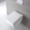 Milano Dalton - White Modern Square Wall Hung Toilet with Soft Close Seat